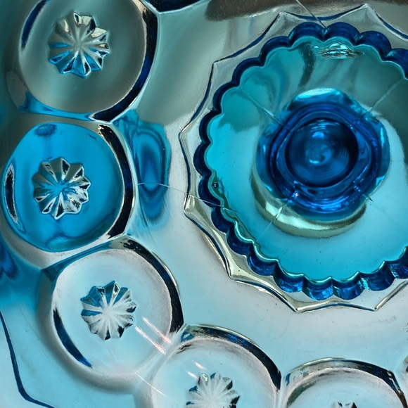 Vintage LE Smith Blue Moon and Stars Butter Dish - Picture 9 of 9